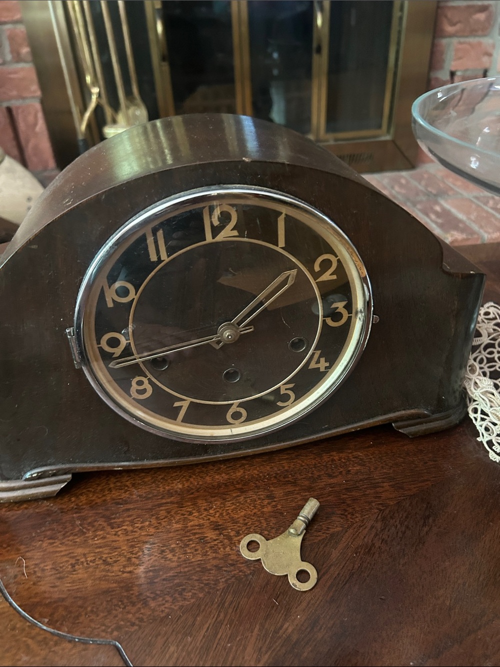 Classic Brown Mantel Clock - Brown Wall Decor